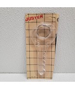 Vintage Justen Giant Key Shaped Key Ring Keychain New Sealed Plastic Cle... - $24.65