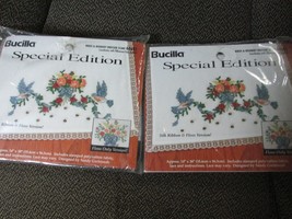 &quot;&#39;2 - RIBBON EMBROIDERY DRESSER SCARF - TABLE RUNNER KITS&quot;&quot; - NEW -BUCILLA - $12.89