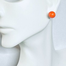 14 Karat Yellow Gold-Filled Genuine 8mm Dyed Pink Coral Stud Earrings - $42.08