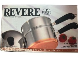 Revere Ware Copper Clad Bottom 2 Qt Covered Deluxe Boiler New In Box  - £110.68 GBP