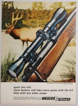1967 Print Ad Weaver 4-Power Model K4 Rifle Scopes Bull Elk El Paso,Texas - £11.63 GBP