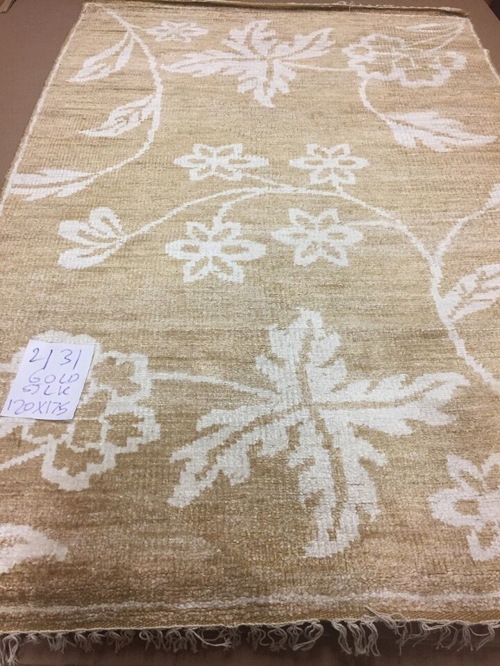 INDIEN Hand Knotted PURE SILK PILE Area Rug MODERN APROX 4X6 CHOICE OF 9 DESIGN