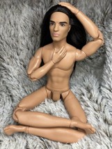 Nude Barbie Looks #9 Ken Doll Made to Move Body Long Rooted Black Hair 2... - £31.13 GBP