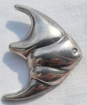 Beautiful Vtg Taxco Mexico Modernist Sterling Silver 925 Fish Pin Brooch - £54.40 GBP