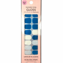 NEW Dashing Diva Gloss Ultra Shine Gel Nail Strips Blue White Silver Glitter - £9.63 GBP