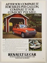 1980 Print Ad Renault Le Car Red 2-Door Covered Bridge in Country - £9.69 GBP