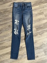 American Eagle Next Level Stretch Womens Size 2 Long Distressed Jegging - £9.15 GBP