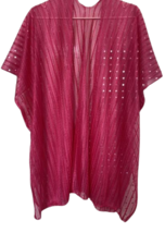 Pink Poncho Over Shoulder Cape Top One Size Light Weight Casual Cover Up - £12.37 GBP