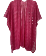 Pink Poncho Over Shoulder Cape Top One Size Light Weight Casual Cover Up - $21.65 CAD