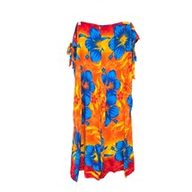 Hibiscus Collection Hawaii Split Leg Open Sides Flowy Floral Hibiscus Be... - $15.17