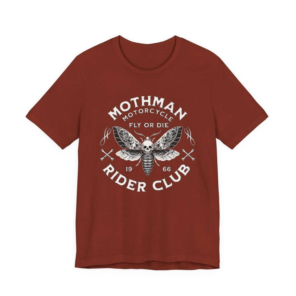 Mothman Shirt, Mothman Motorcycle Shirt, Cryptid Shirt, Goth Shirt Skull Mothman Item image 7