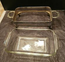 ANCHOR HOCKING FIRE KING 441 1 QUART BAKING DISH IN SERVING TRAY image 2