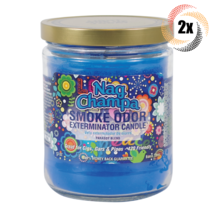 2x Jars Smoke Odor Nag Champa Smoke Exterminator Candles | 13oz | 70 Hr Burn - £26.21 GBP