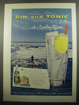 1955 Canada Dry Quinine Water Ad - Gin and tonic ..with a sparkling difference - $18.49