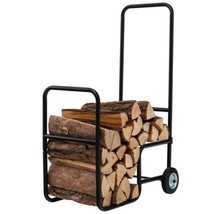 Black Large Firewood Log Cart Carrier - £118.31 GBP
