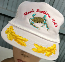 Shaw&#39;s Southern Belle VTG Frozen Foods Snapback Crab Baseball Cap Hat Made USA - £20.86 GBP