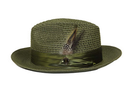 Men&#39;s Summer Spring Braid Straw Style Hat By Bruno Capelo Julian JU908 Olive - £43.28 GBP