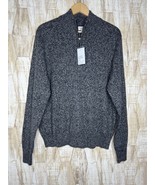 Eddie Bauer Mens Size L Sweater Mock Neck Quarter Zip Heather Gray Extra... - $34.19 CAD