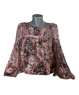 Anthropologie Akemi + Kin Women&#39;s Floral Pink Rose Patriza Blouse Size M... - $27.10 CAD