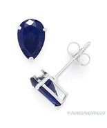 Pear-Shape Simulated Sapphire Cubic Zirconia .925 Sterling Silver Stud E... - €8,95 EUR+