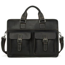 JOYIR 2021 Vintage Men&#39;s Genuine Leather Briefcase Crazy Horse Leather Messenger - £155.54 GBP