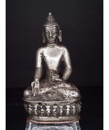 Tibet antique cast silver Medicine Buddha with sealed copper base - £2,963.87 GBP