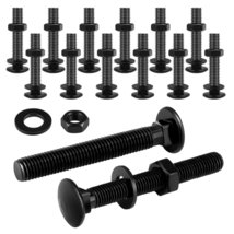 12-Piece Galvanized Carriage Bolt Set with Washers and Nuts, Rust-Resistant - £21.53 GBP+