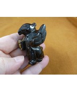Y-GRI-725) Brown Tiger&#39;s eye GRIFFIN gryphon gemstone figurine statue Ea... - $24.05 CAD