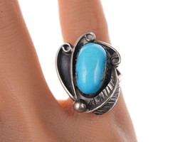 sz5.5 Vintage Native American Sterling turquoise ring - £67.26 GBP