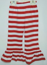 Blanks Boutique Girls Red White Stripe Ruffle Pants Size 2T - £11.15 GBP