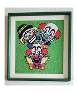 Clowns Needlepoint Crewel Wall Art Framed 20.5&quot;X 22.5&quot; - €36,30 EUR