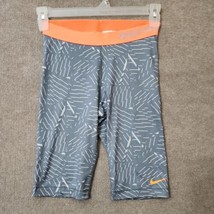Nike Pro Bash Womens M Compression Shorts Bike Gray Orange - £19.65 GBP