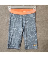 Nike Pro Bash Womens M Compression Shorts Bike Gray Orange - £19.36 GBP