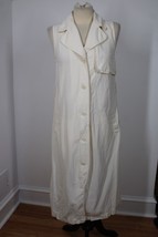 JW Anderson Uniqlo S Ivory Linen Blend Lapel Sleeveless Midi Dress - £28.75 GBP