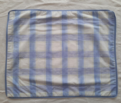 Yves Delorme Paris ~ Lolableu Plaid ~ Pillow Cover 20&quot; x 16&quot; ~ Blue White Green - $44.50