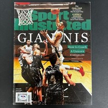 Giannis Antetokounmpo Signed Sports Illustrated Magazine PSA/DNA Milwauk... - £235.98 GBP