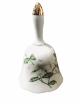 Lefton China Bell Hand Painted White Dogwood Flowers Made in Japan 07816 5.25&quot; - £12.43 GBP