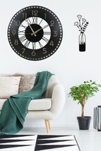 Decorative Wooden Wall Clock + Flower Vase Painting - €34,00 EUR