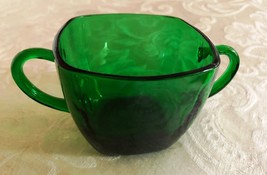 Anchor Hocking Fire King Emerald Green Square  Kitchen Vintage open Sugar - £15.18 GBP