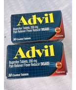 (2) Advil Pain Reliever 200mg Ibuprofen 50 Coated Tablet Travel 6/26+COM... - $10.92 CAD
