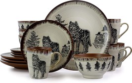 Vintage Dinnerware Set Service For 4 Stoneware Plates Bowls Mugs 16 Piec... - $84.90