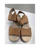 Eileen Fisher Weslia Wedge Espadrille Sandals Brown Leather Size 8 - $727.27 MXN
