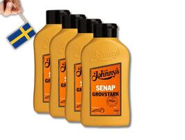 4 Johnnys Senap Grovstark 500g (17.63 oz)  Swedish Coarse &amp; Spicy Mustard - $37.90