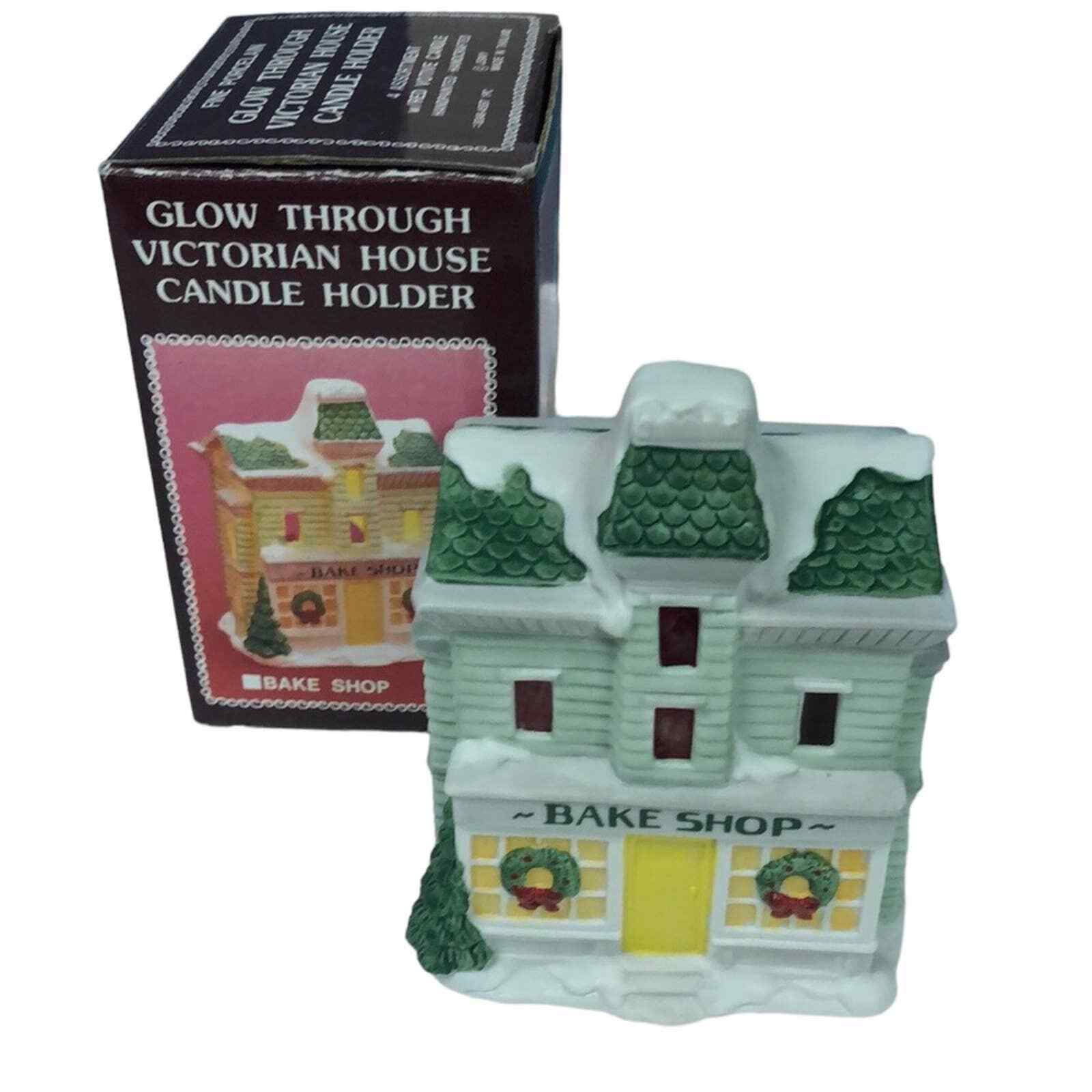 JSNY Vintage Fine Porcelain Glow Through Victorian House Candle Holder B... - $14.11