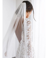 Latious 1 Tier Bride Wedding Veil White Long Cathedral Bridal Tulle Veil... - £31.87 GBP