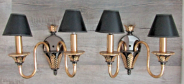 Matched Pair of Italian F. Fabbian Designer Lighting Two Arm Wall Sconces  - £630.33 GBP