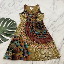 Anthropologie Edme &amp; Esyllte Lappula Dress Size 6 Orange Purple Floral Silk - £24.88 GBP