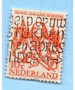 Used Netherlands Postage Stamp (1957) 10c 350th Birthday of Admiral M.A.... - £1.52 GBP