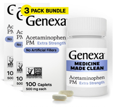 3x Genexa Clean Acetaminophen PM 500mg Nighttime Sleep Aid, 100 Tablets ... - $23.75 3x Genexa Clean Acetaminophen PM 500mg Nighttime Sleep Aid, 100 Tablets ... - $23.75