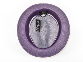 Men's Bently Semi Crushable Fedora Briad Straw Hat Dante DA225 Purple White image 5